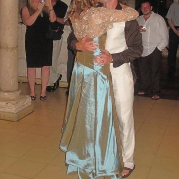 MONTAGE by Mon Cheri Satin Strapless Beaded Evening Gown sz 2 & matching jacket - Picture 6 of 6